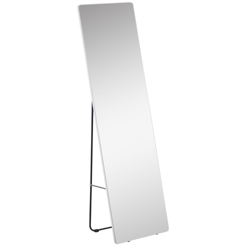 HOMCOM Espelho de Pé Espelho de Corpo Inteiro 45x37x158,5cm Espelho de Parede com Estrutura de Liga de Alumínio Estilo Moderno Prata