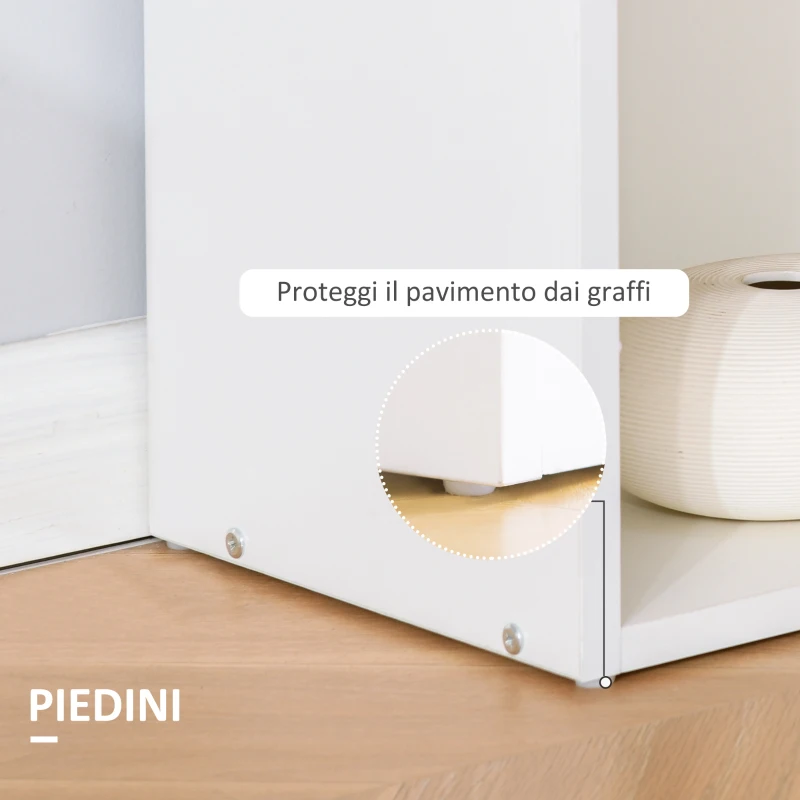 HOMCOM Scrivania Computer con Libreria Salvaspazio, Tavolo da Pranzo per Ufficio e Studio, 120x55x120 cm, Bianco