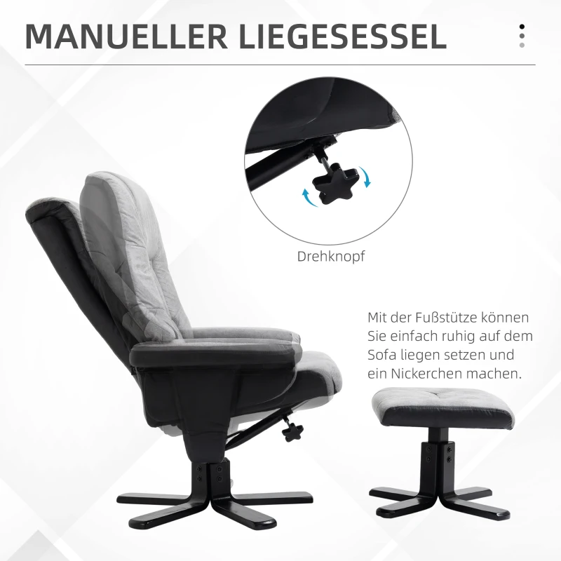 HOMCOM Massage bureaustoel bureaustoel computerstoel, kantelfunctie, lendenverwarming, kantelfunctie, grijs