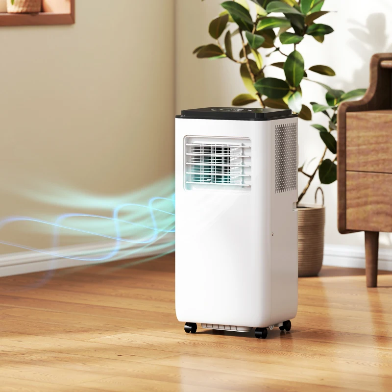 HOMCOM Climatiseur mobile 9000BTU 2,6kW 5 en 1 refroidissement, déshumidificateur, ventilateur, auto, mode nuit, 2 vitesses