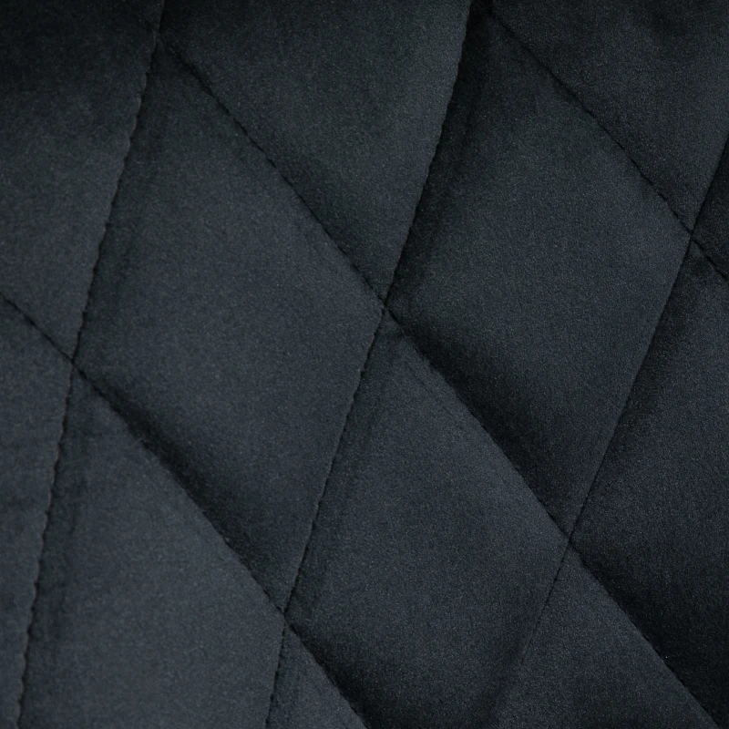 HOMCOM set van 2 barkrukken draaibare gestoffeerde hoge kruk in hoogte verstelbare barkruk zonder armleuningen getufte rugleuning poef zwart polyester metaal 51,5 x 48 x 83-104 cm