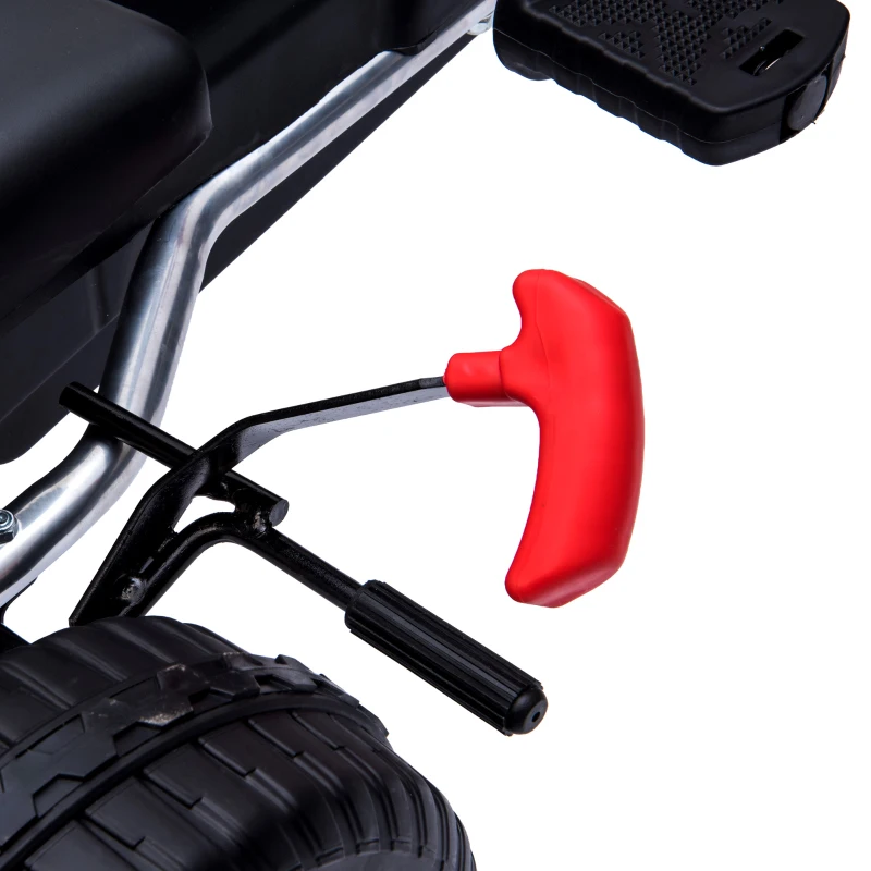 AIYAPLAY Go Kart para Niños de +3 Años con Asiento Ajustable Volante Freno Manual Marco de Aluminio y Acero Carga 30 kg Rojo