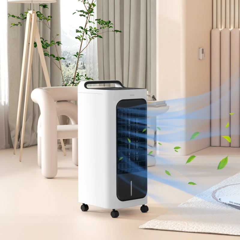 HOMCOM Three-Cool Air Conditioner, with Ice Pack and Remote - White