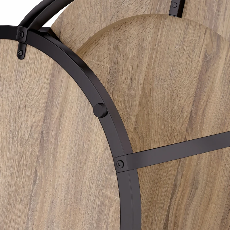 HOMCOM Salontafel met 2 niveaus, woonkamertafel 80 x 80 x 43,8 cm, bruin/zwart
