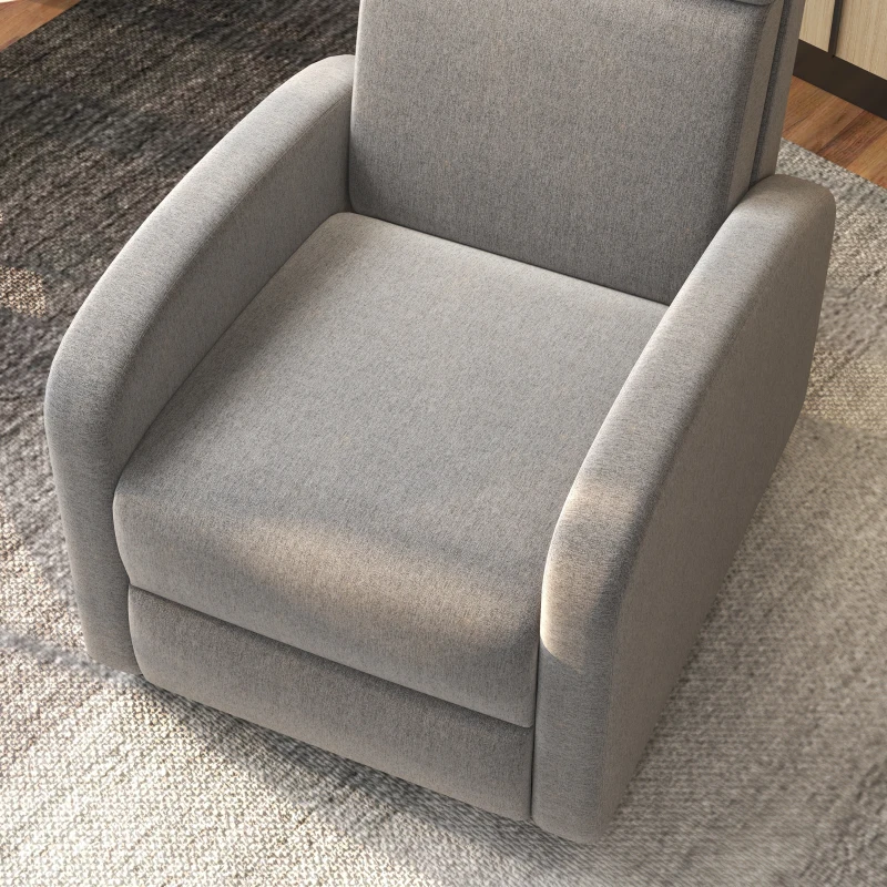 HOMCOM Relaxstoel TV-stoel, uitklapbare voetensteun, kantelbaar tot 160°, 64 x 86 x 102 cm, Grijs