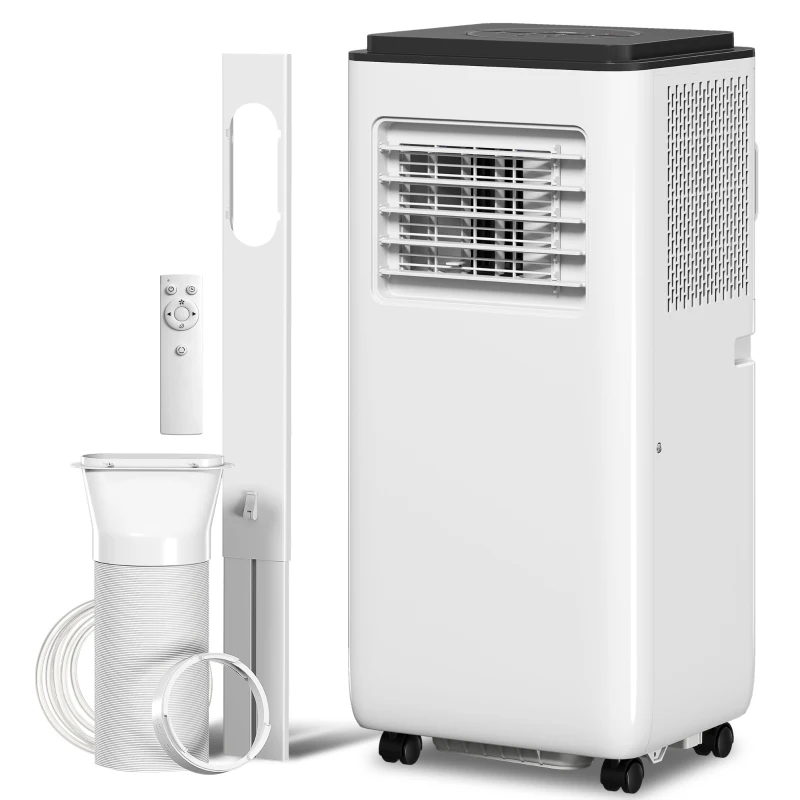 HOMCOM Climatiseur mobile 9000BTU 2,6kW 5 en 1 refroidissement, déshumidificateur, ventilateur, auto, mode nuit, 2 vitesses