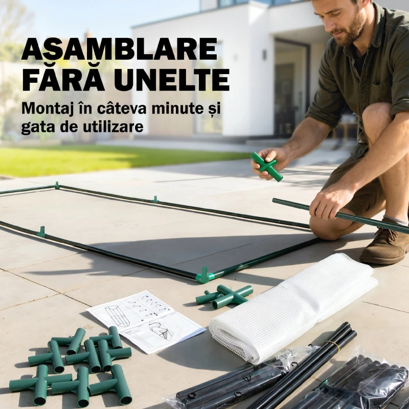 Outsunny Seră Mini pentru Grădină și Balcon din Plastic PE și Oțel, cu Închidere cu Fermoar, 99x71x60 cm