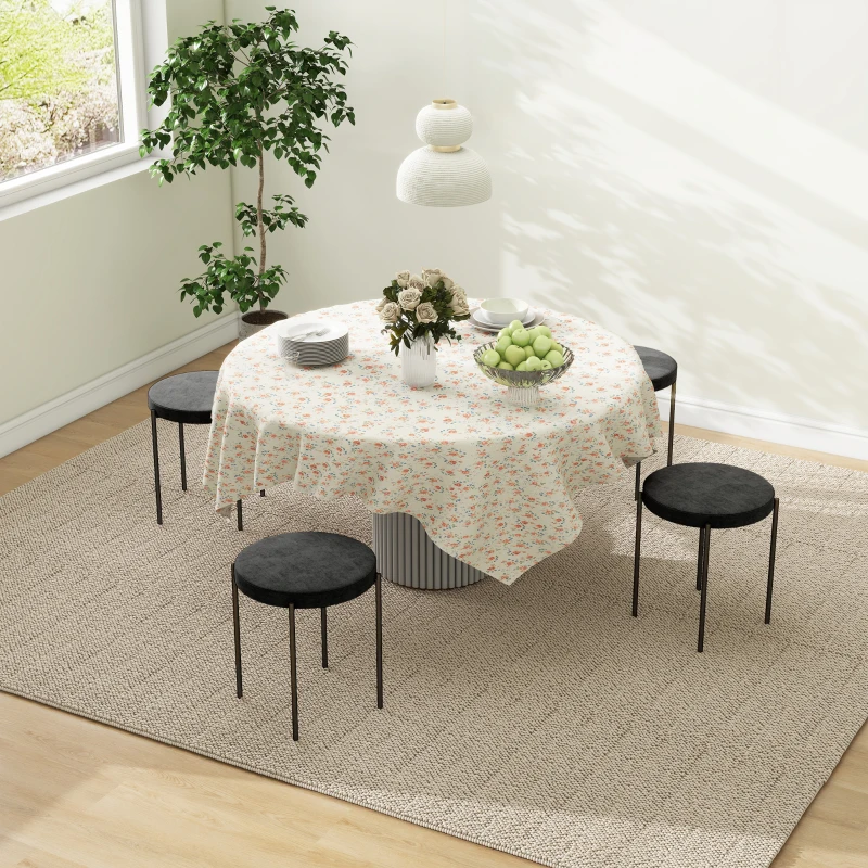 HOMCOM Eetkamerstoel Accentstoel Keukenstoelen, 41,5 cm x 41,5 cm x 46 cm, Zwart