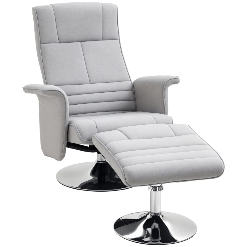 HOMCOM massagestoel met voetenbank, elektrische relaxstoel met ligfunctie(m-11)