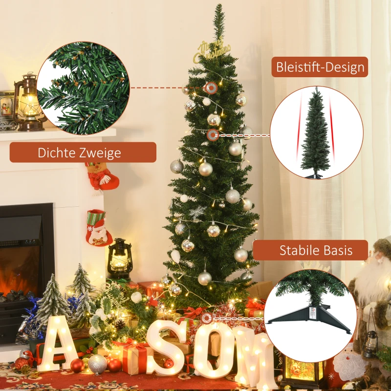 kunstkerstboom 1,5 m kerstboom dennenboom 294 takken PVC groen