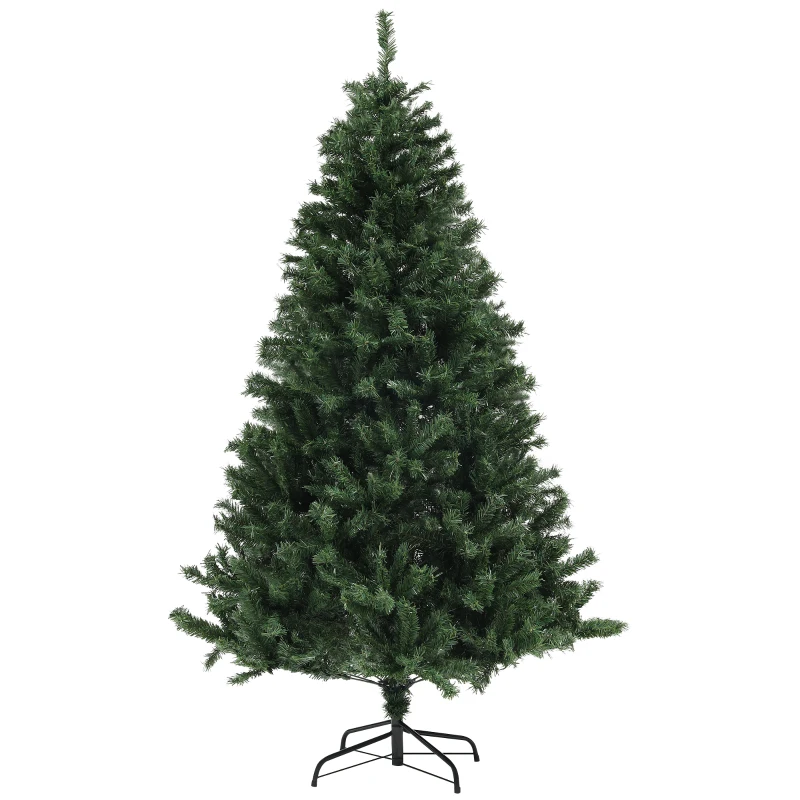HOMCOM Albero di Natale Artificiale Ø110 x180 cm con 1000 Rami in Acciaio e Plastica Verde