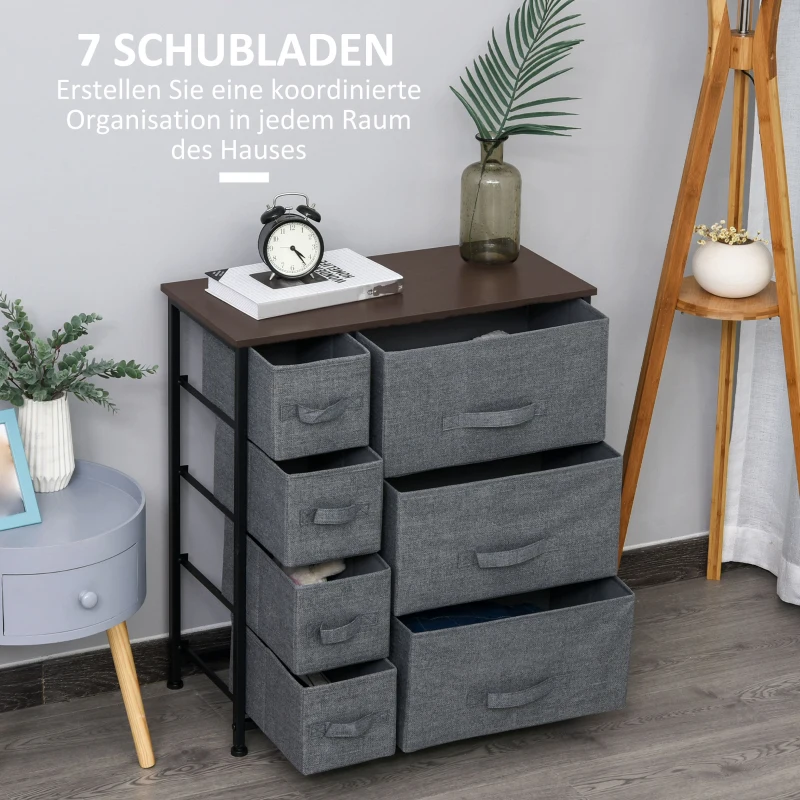 HOMCOM ladekast 7 opvouwbare stoffen lades opbergen kast ladekast