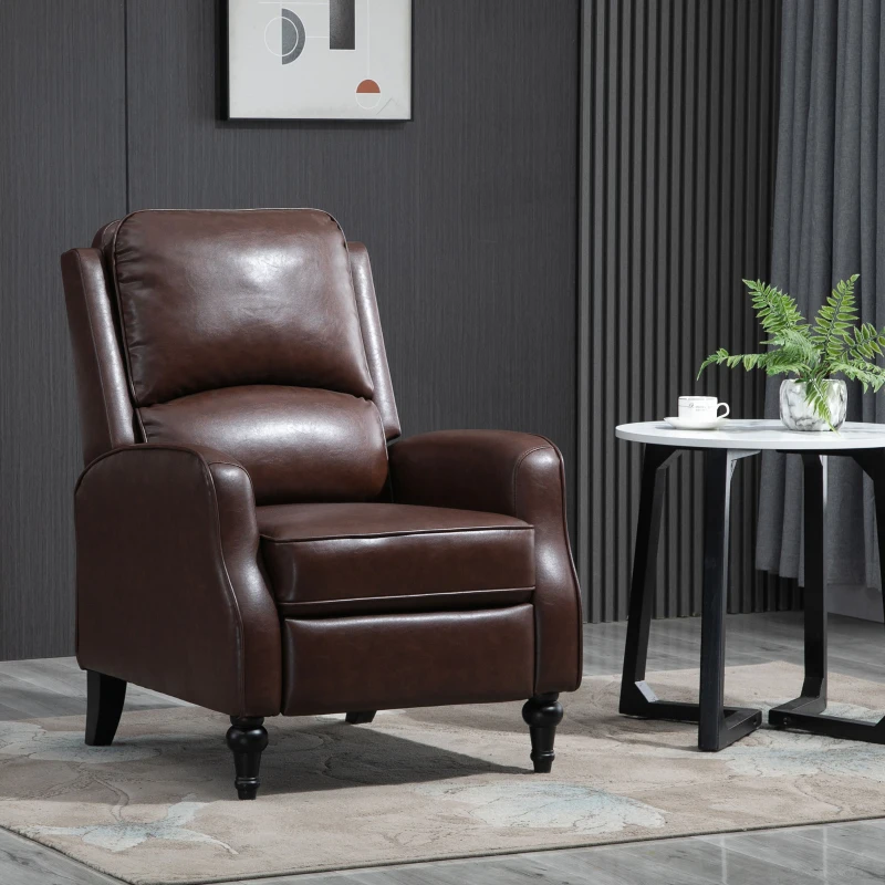 HOMCOM Poltrona Relax Reclinabile 90° e 150° Manuale in Pelle