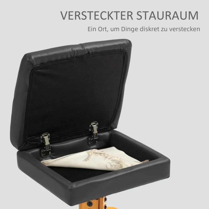 HOMCOM Relaxfauteuil met voetenbank, 360° draaibare loungestoel met kneed- en vibratiemassage, ligfunctie, massagestoel met USB- en USB-C-aansluitingen, zijvak, kunstleer zwart