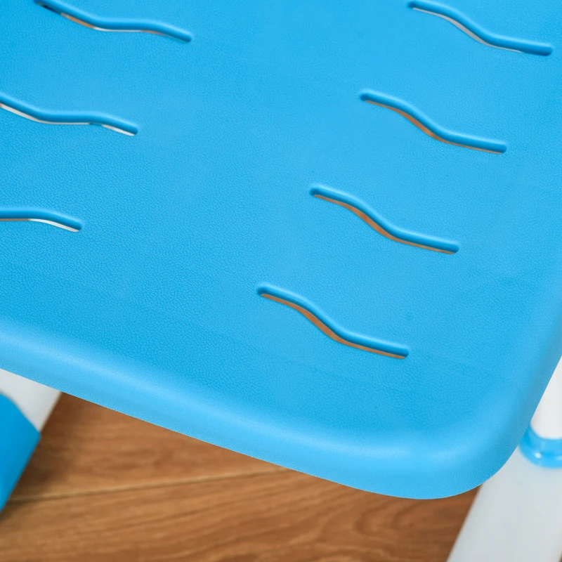 HOMCOM Banco Scuola per Bambini 6-12 Anni Regolabile con Luce LED, Leggio e Portapenne, in MDF, PP e Acciaio, Azzurro