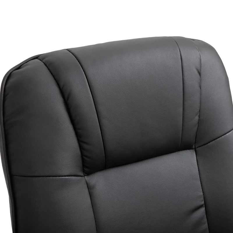 HOMCOM Reclining Swivel Chair, with Footrest - Black