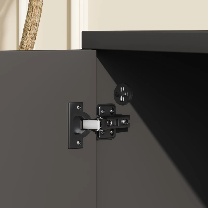HOMCOM Móvel de TV com Rodas para Televisores até 42 Polegadas com 1 Porta 2 Compartimentos Abertos Prateleira 80x45x41 cm Preto