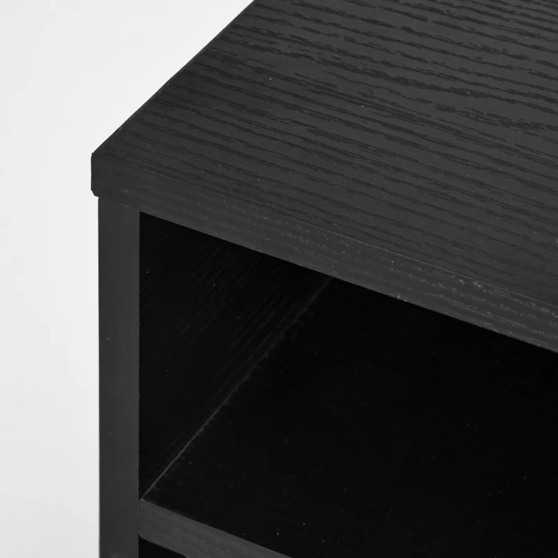 HOMCOM Organiseur bureau aspect noir avec 3 compartiments fournitures support d'imprimante 47 x 40 x 22,5 cm