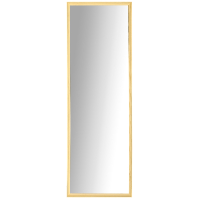 HOMCOM Espejo de Cuerpo Entero Moderno 163x53,5 cm Espejo de Pared Grande de Madera Decorativo para Salón Dormitorio Natural