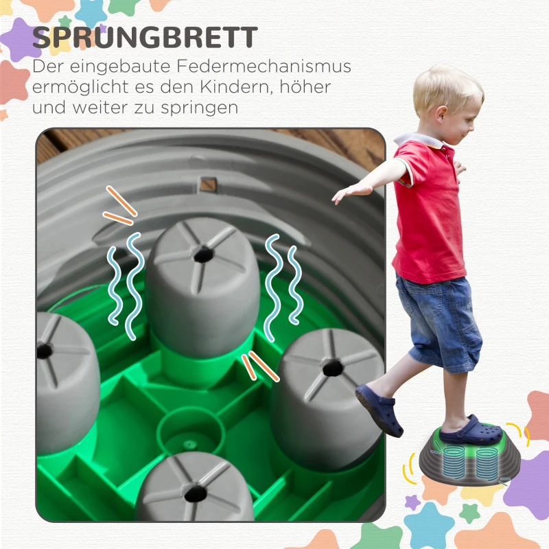 ZONEKIZ Stapsteenset voor kinderen vanaf 3 jaar, 5 stenen, antislip, tot 80 kg, ontwerp met zeesterren