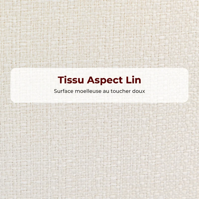 HOMCOM Lot de 2 Tabourets de Bar, Chaises de Bar, Repose-Pieds et Dossier, Tissu Effet Lin, Hauteur d'Assise 68cm, Crème