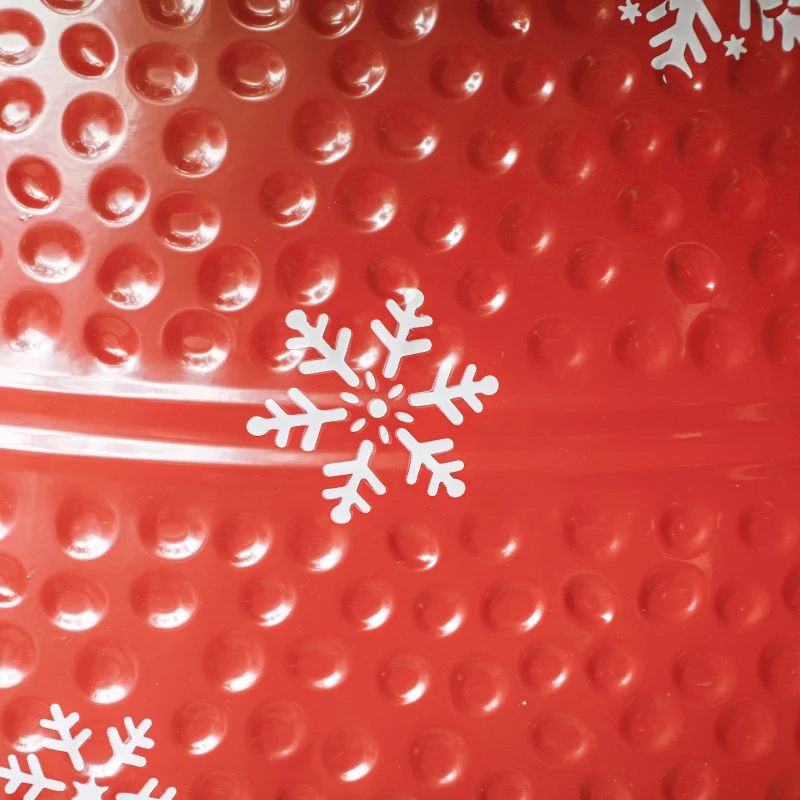 HOMCOM Falda para Árbol de Navidad de Metal Impermeable Decoración para Árbol Navideño 66x66x23 cm Rojo