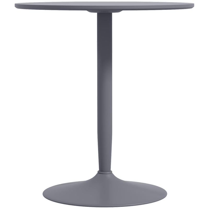 HOMCOM Esstisch für 2 Personen, runde Tischplatte, Stahlfuß, Grau, 70 x 70 x 75 cm