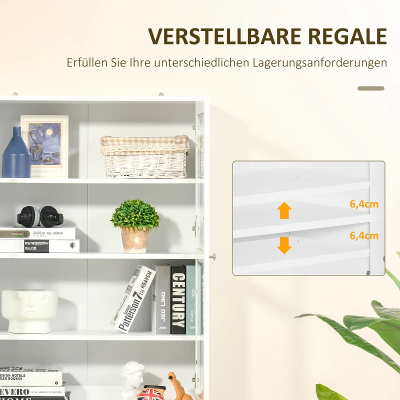 HOMCOM Boekenplank Wandplank Plank, 2 planken, 76 cm x 40 cm x 178,5 cm, Wit