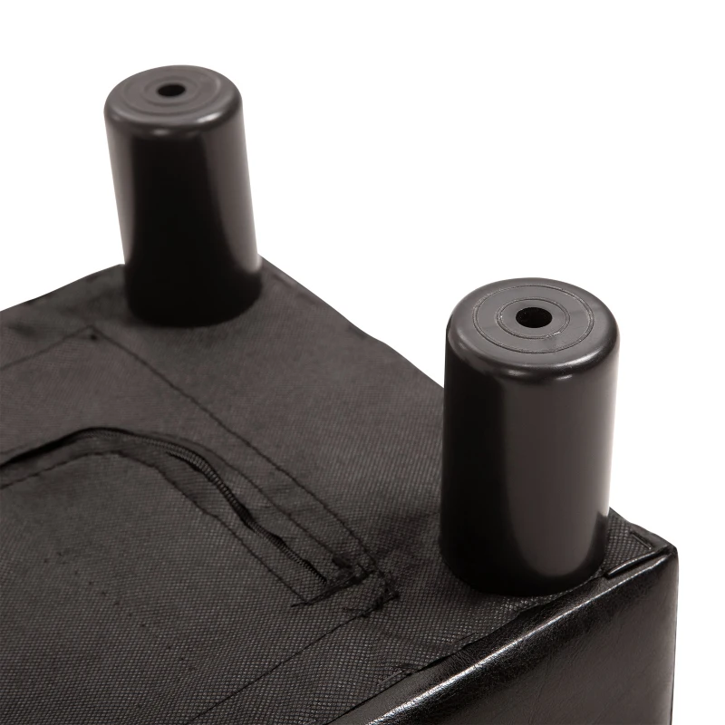 HOMCOM Hocker met stoffen bekleding in kunstlederlook, tot 100 kg, koffie, 40 x 30 x 24 cm