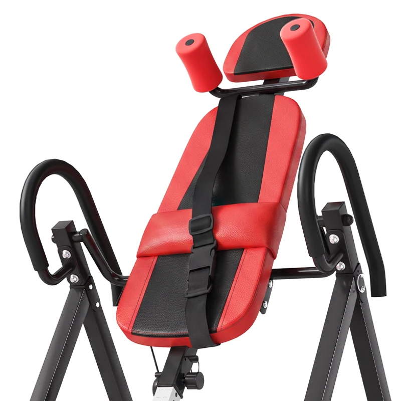 SPORTNOW Tabla de Inversión Plegable con Ángulos 20°/40°/60° y 0-90° 13 Ajustes para 130-190 cm Soporte Lumbar Cinturón