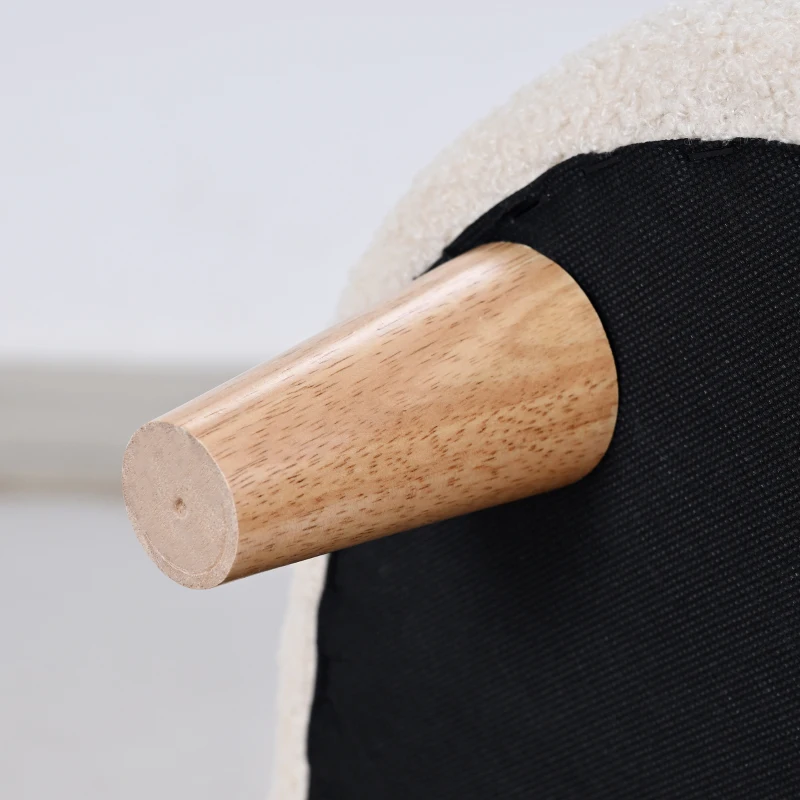AIYAPLAY Kinderfauteuil, pluche fauteuil met berenoren, fleece-bekleding, schuim, Beige(m-9)