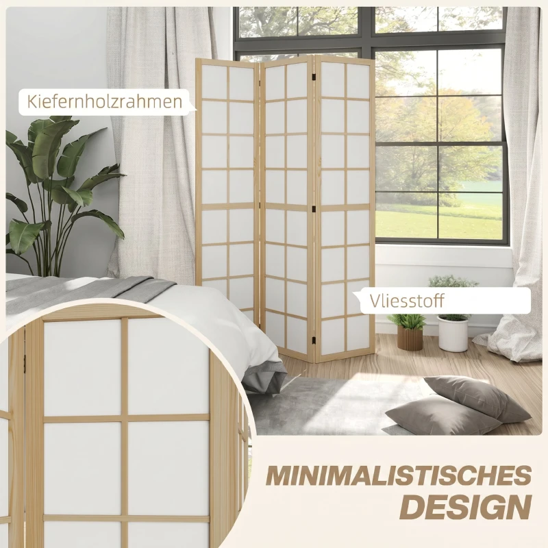 HOMCOM Opvouwbare Roomdivider, Vrijstaande Privacy Scheiding voor Woonkamer, Slaapkamer, Kantoor, 120 x 170 cm