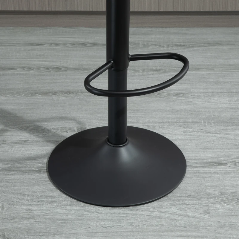 HOMCOM Set van 2 retro barkrukken, inclusief voetsteun, in hoogte verstelbaar, gaslift, bruin+zwart