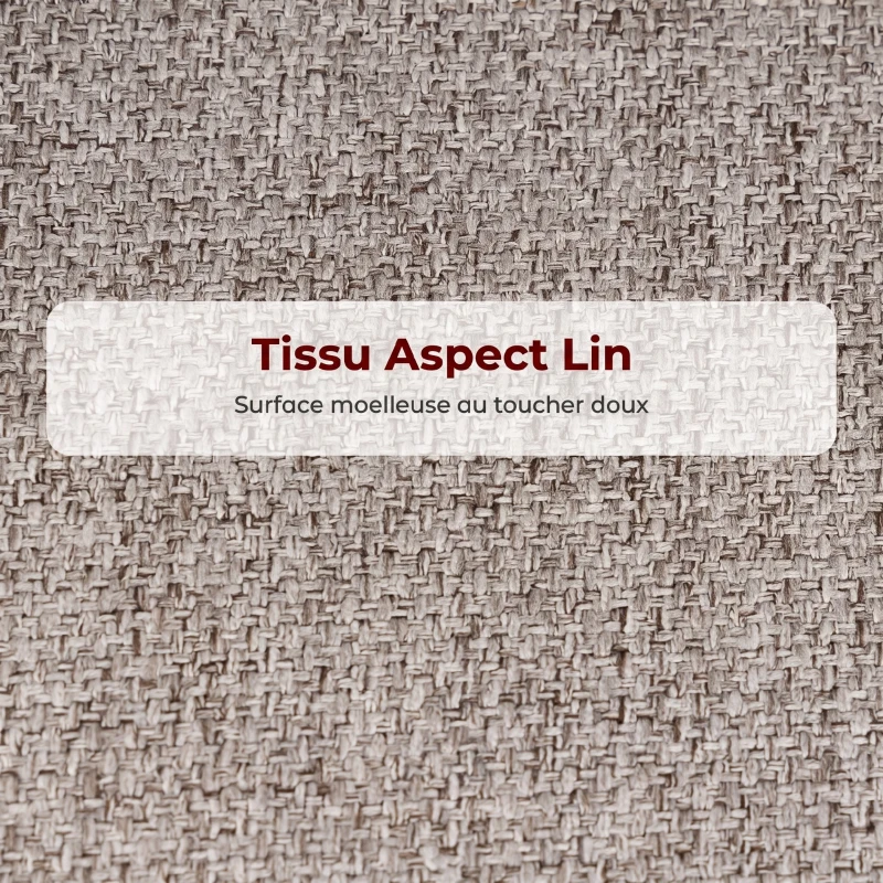 HOMCOM Lot de 2 Tabourets de Bar, Chaises de Bar, Repose-Pieds et Dossier, Tissu Effet Lin, Hauteur d'Assise 68cm, Gris Clair