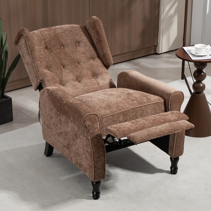 HOMCOM 150° Reclining Vintage Armchair, with footrest - Brown