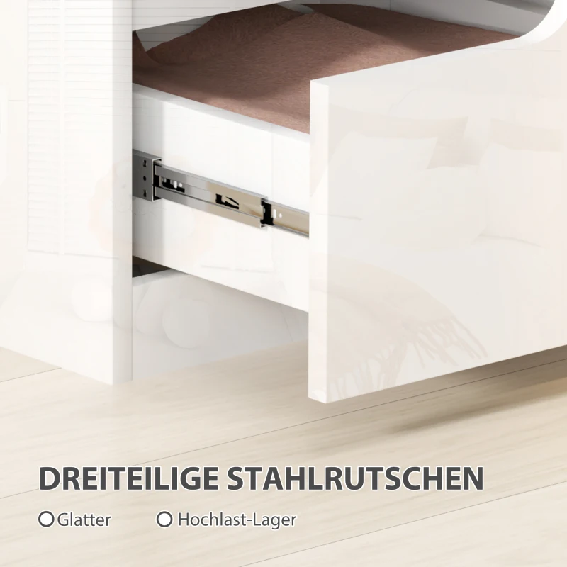 HOMCOM Nachtkastje, Bijzettafel met Laden, Spaanplaat, Stijlvol, Wit