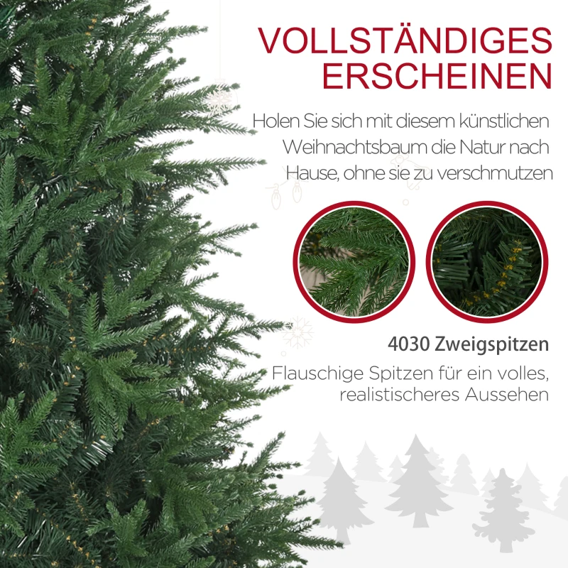 HOMCOM kerstboom, kunstspar, realistische uitstraling, snelle montage, kunststof, groen, 120 x 120 x 180 cm