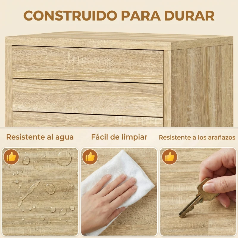HOMCOM Mueble Auxiliar de Baño con Puerta de Listones 3 Estantes y Estante Ajustable Apertura por Presión 34x23x84 cm Natural
