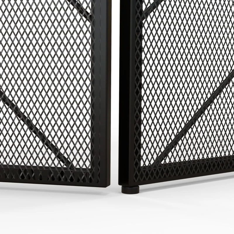 HOMCOM Vonkenscherm voor haarden, elegante vonkenvanger, inklapbaar, gecoat, Zwart, 135 x 85 cm