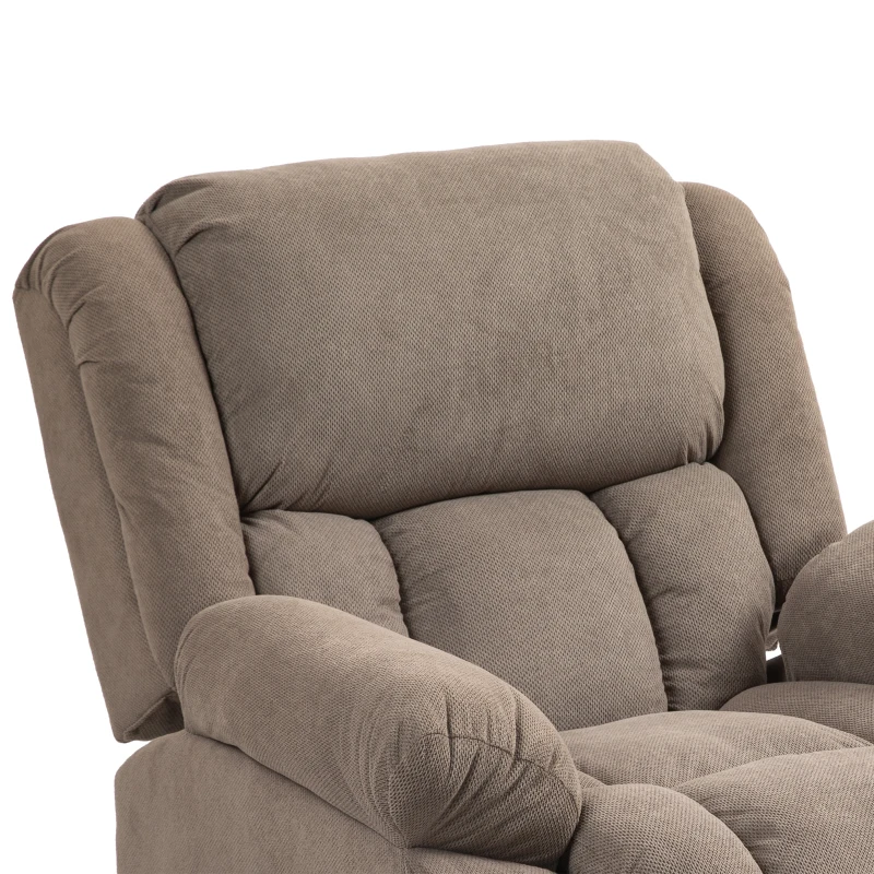HOMCOM Sillón Elevador Eléctrico con Masaje y Calefacción Reposapiés Respaldo Reclinable Mando 93x104x100 cm Marrón
