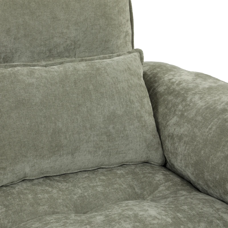 HOMCOM Sofá Cama 2 Plazas Sofá Cama 3 en 1 de Terciopelo 137 cm Respaldo Ajustable Asiento Amplio 2 Cojines Verde