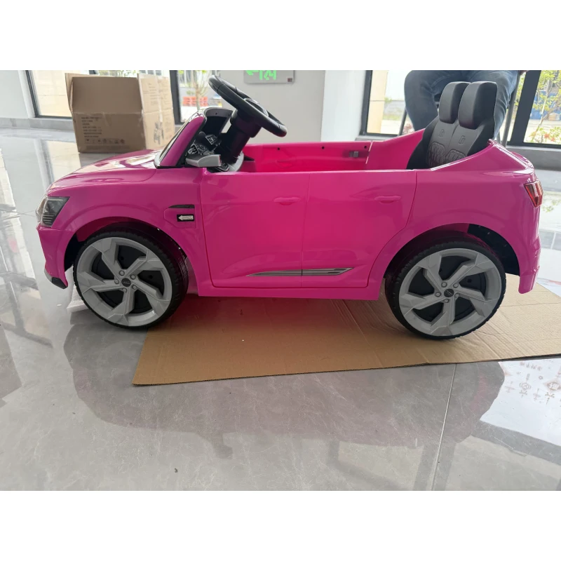 AIYAPLAY Voiture électrique enfant 12V avec télécommande, 2 moteurs, démarrage progressif, suspension 4 roues, phares LED, klaxon, musique