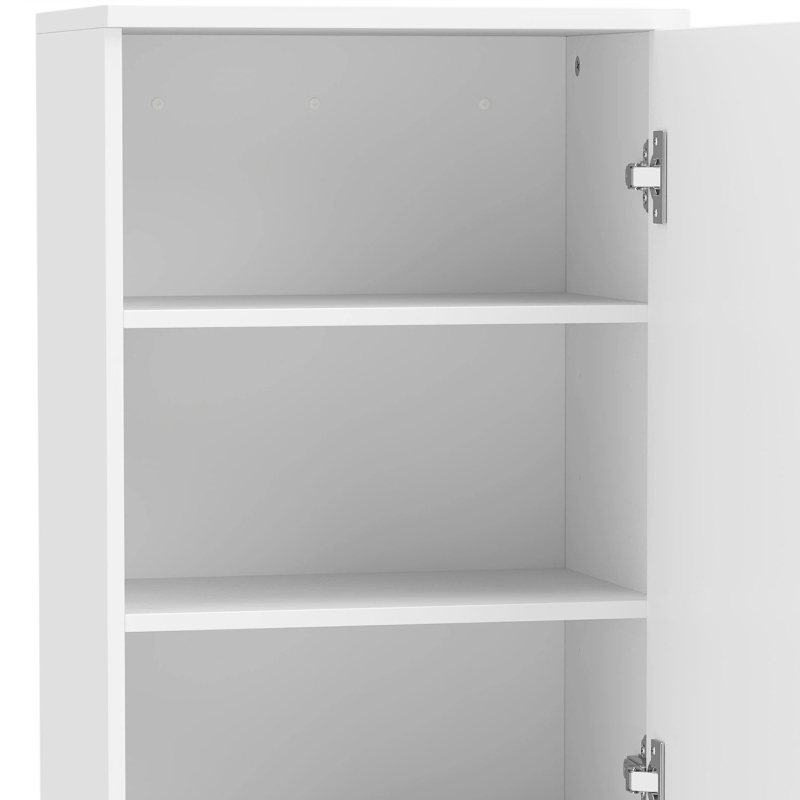 HOMCOM Badkamerkast voor wandmontage met verstelbare planken en deur, wit