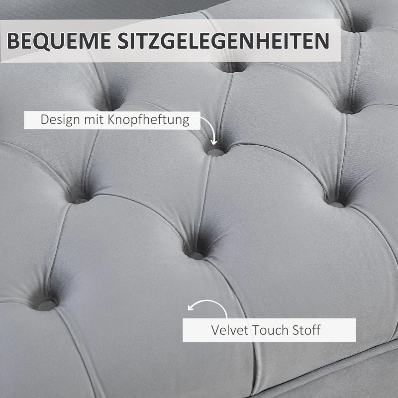 HOMCOM Zitbank, bedbank, schoenenbank met verhoogde poten, slaapkamer, fluweel blauw 118 x 45 x 42 cm