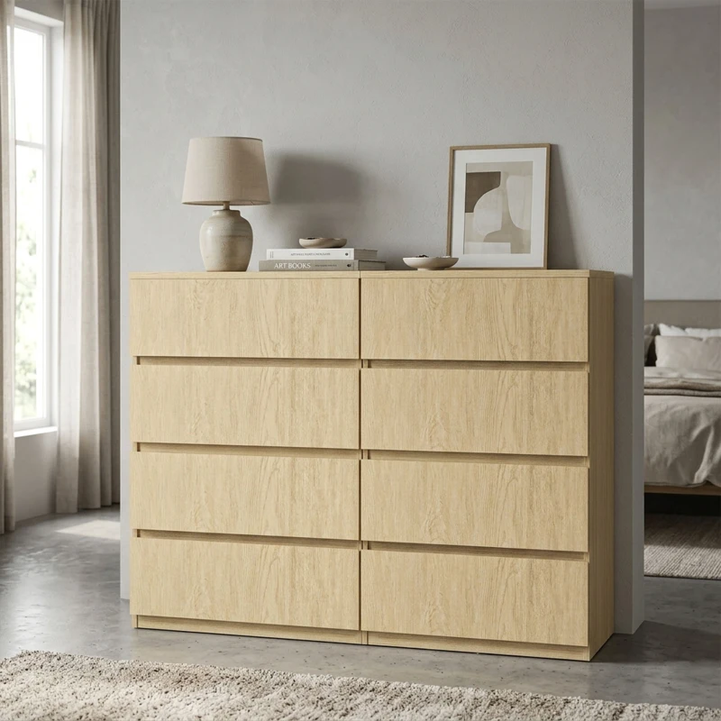 HOMCOM Chest of Drawers, 4-Drawer Storage Cabinets, Modern Dresser, Storage Drawer Unit for Bedroom