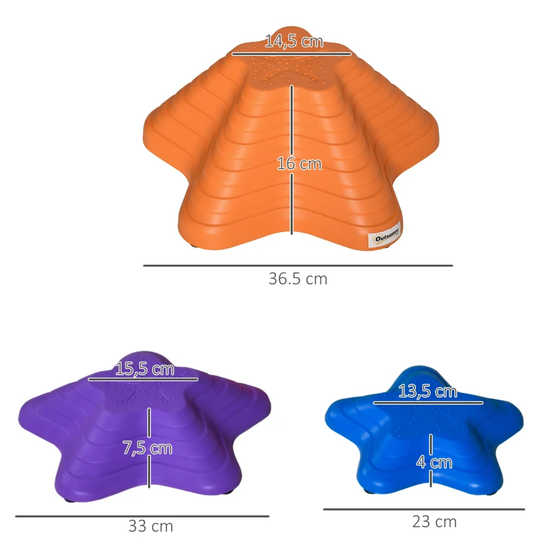 Outsunny Tritsstenen voor Kinderen, stapelbaar, antislip, 3 Maten, tot 80 kg, Binnen-/buitengebruik