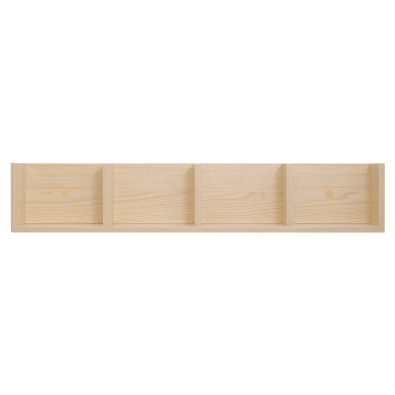 HOMCOM Wall Mount 84 CD / 56 DVD/Blu-ray/ Media Storage Rack 4 Cubes Wooden Shelf Organizer Unit Bookcase Display, Natural