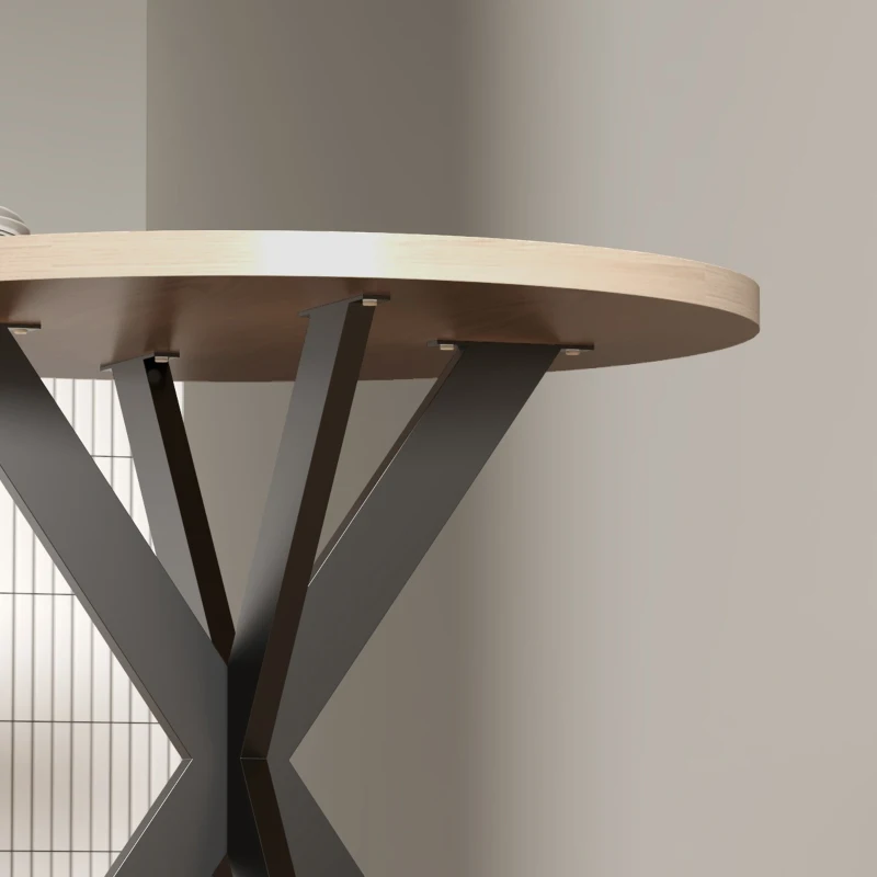 HOMCOM Eettafel 75 x 75 cm rond Keukentafel voor 2-4 personen modern eettafel met spinnenpoot Bruin