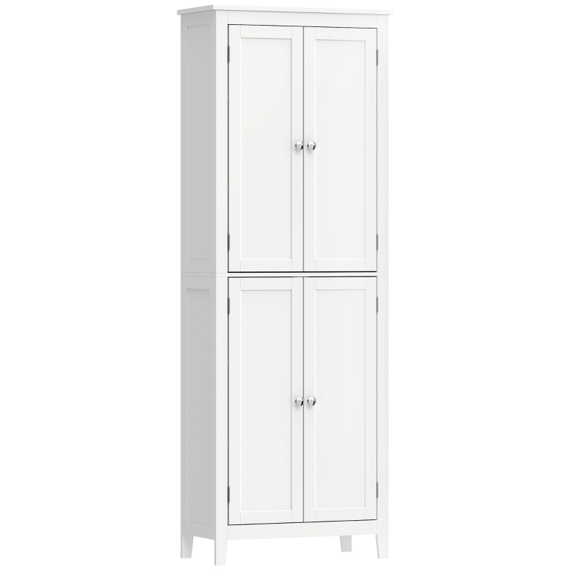 HOMCOM 170 cm Tall Bathroom Storage Cabinet, Freestanding Narrow Bathroom Cabinet with Adjustable Shelves for Laundry Room