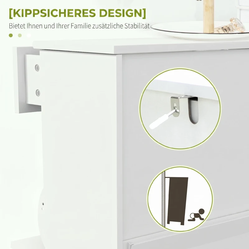 HOMCOM Dulap Pantofi Slim cu 2 Uși, Sertar, Rafturi Reglabile, 8 Perechi, MDF, PAL, 60 x 23,5 x 98,5 cm, Alb